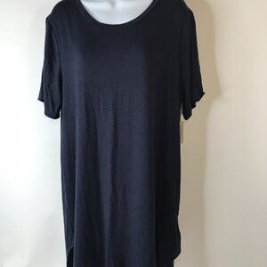 Women's Daily Ritual Short Sleeve Long Tunic Navy Size XL